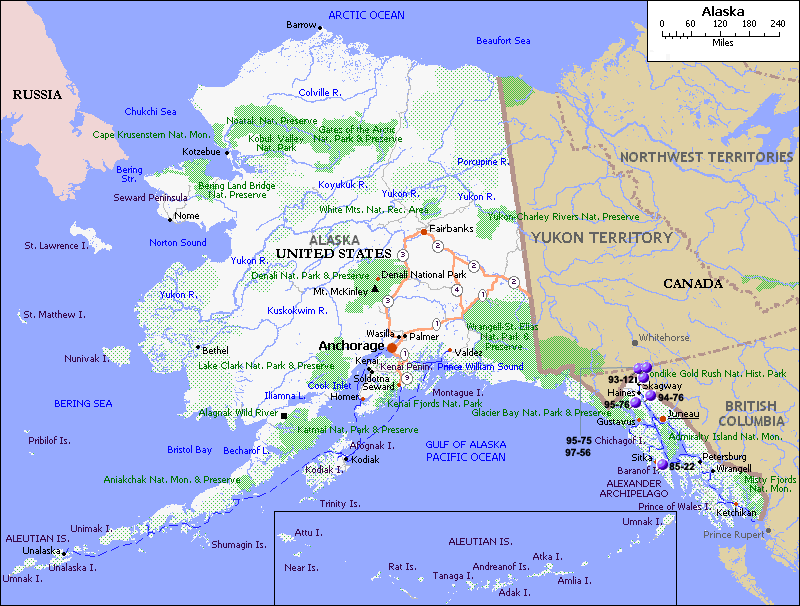 Alaska Map - TravelsFinders.Com