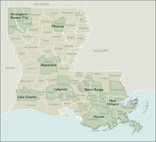 Louisiana Metro Map Travelsfinders Com