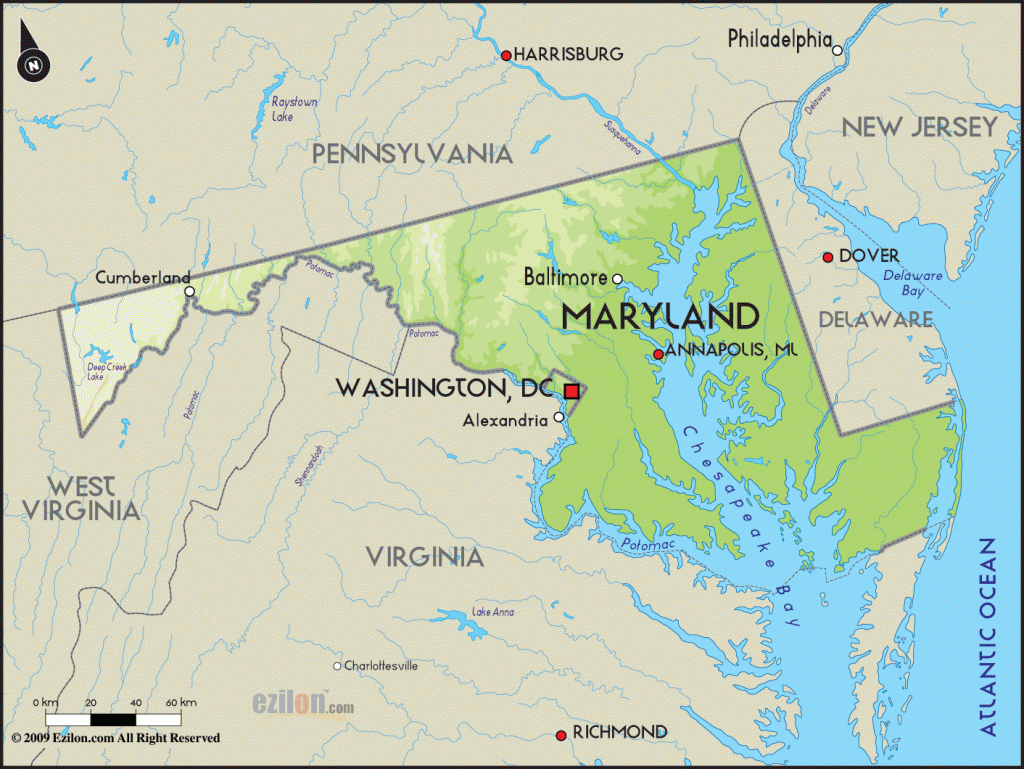 Map of Maryland - Travel - Map - Vacations - TravelsFinders.Com