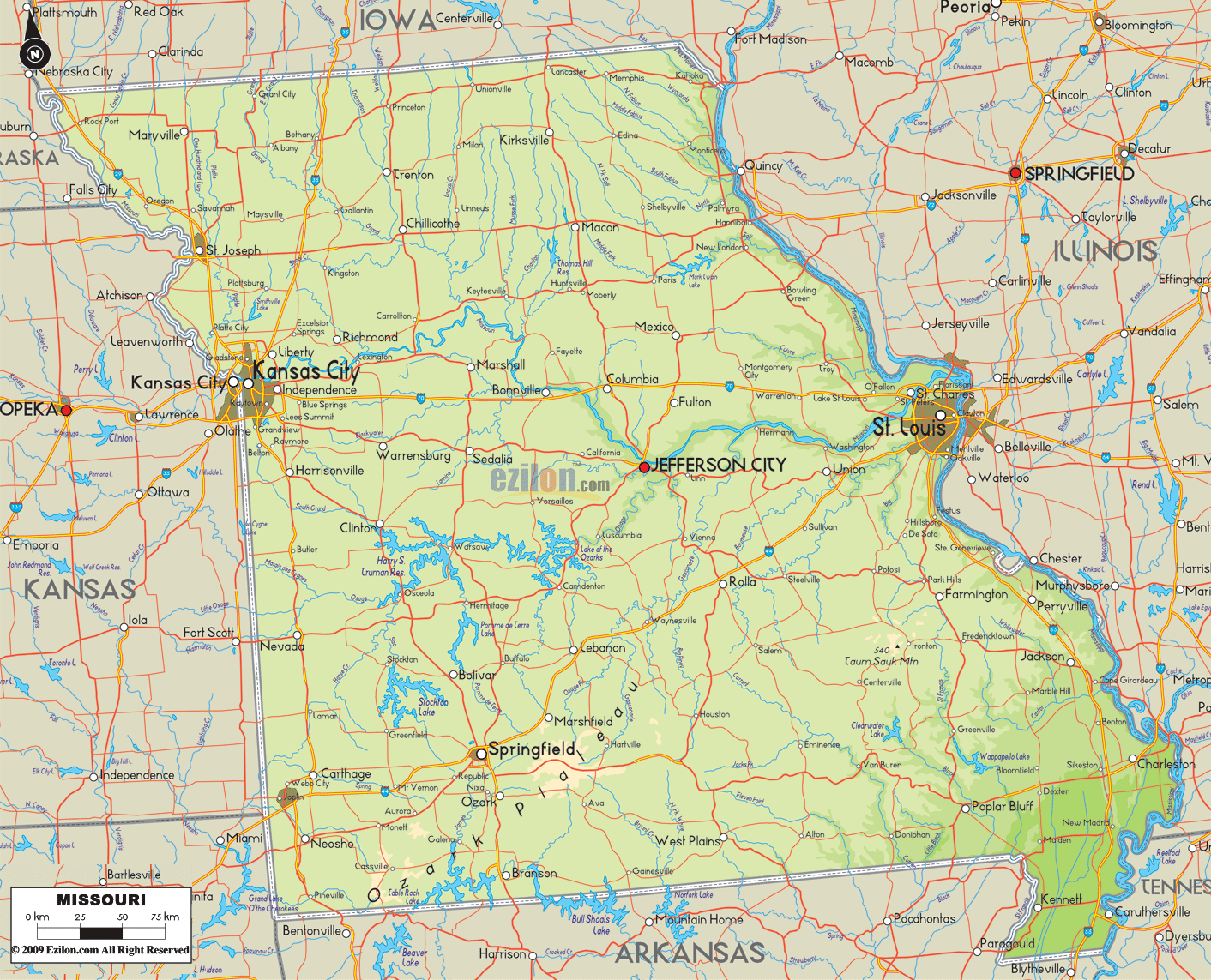 Map of Missouri - TravelsFinders.Com