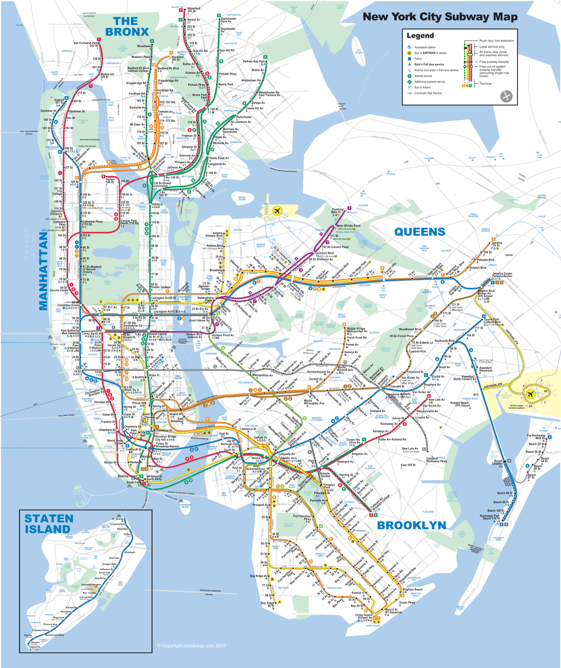New York Subway Map Travelsfinders Com