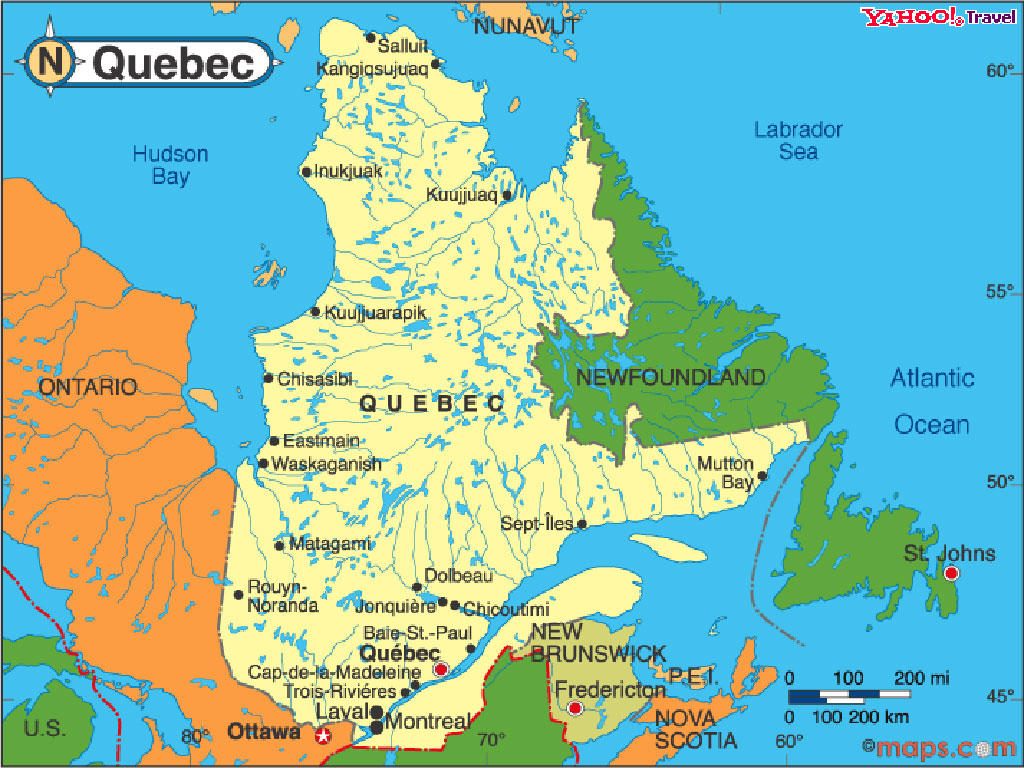 Quebec Map TravelsFinders Com Quebec Map TravelsFinders Com