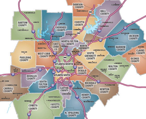 Atlanta Map - TravelsFinders.Com