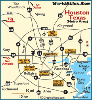 Houston Map Tourist Attractions Travelsfinders Com