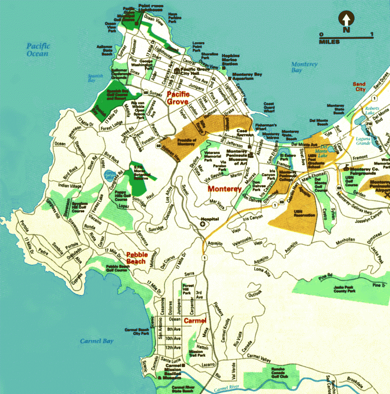 Monterey Map - TravelsFinders.Com