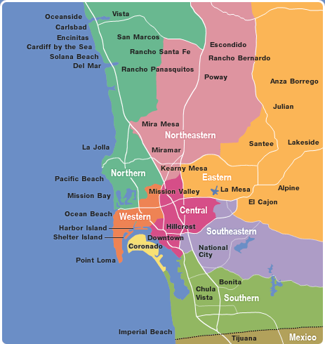 San Diego Map - TravelsFinders.Com