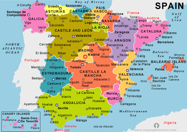 Resultado de imagen de modern political map of spain and portugal