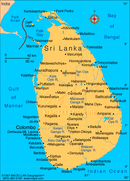 Sri Lanka Map - TravelsFinders.Com