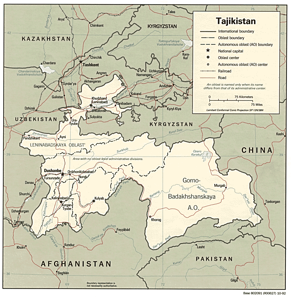 Tajikistan Map - TravelsFinders.Com