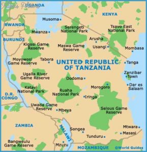 Tanzania Map Tourist Attractions - Travelsfinders.com