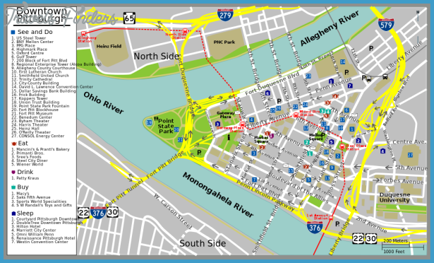 Pittsburgh Map Tourist Attractions