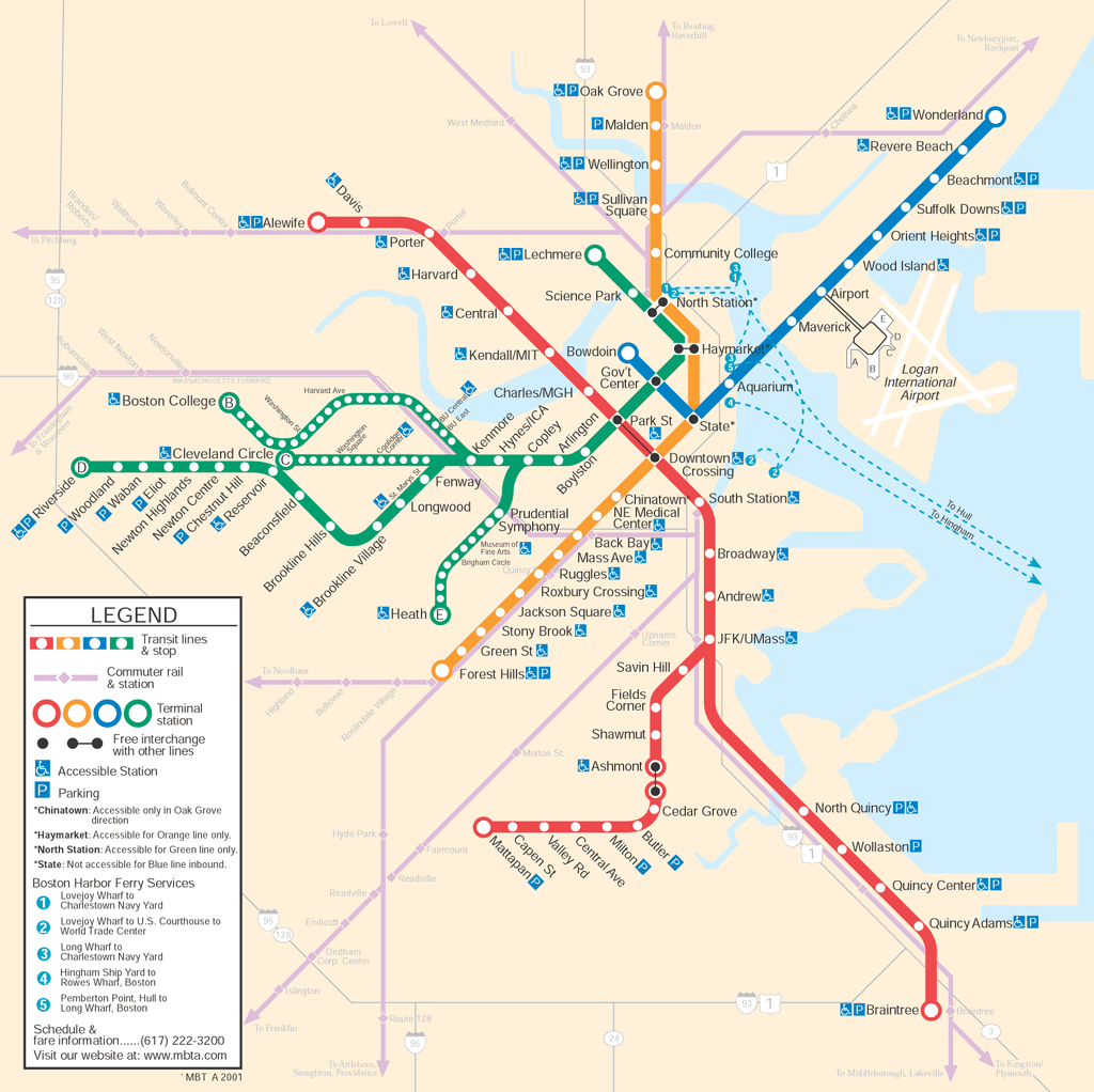 Boston Subway Map Travelsfinders Com
