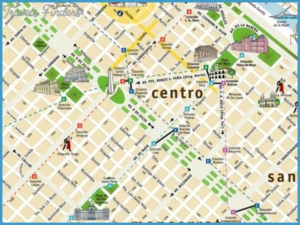 Buenos Aires Map Tourist Attractions - TravelsFinders.Com