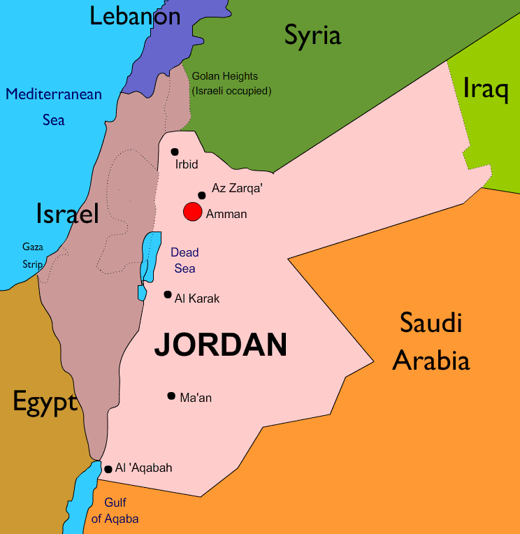 Jordan Map - TravelsFinders.Com ®