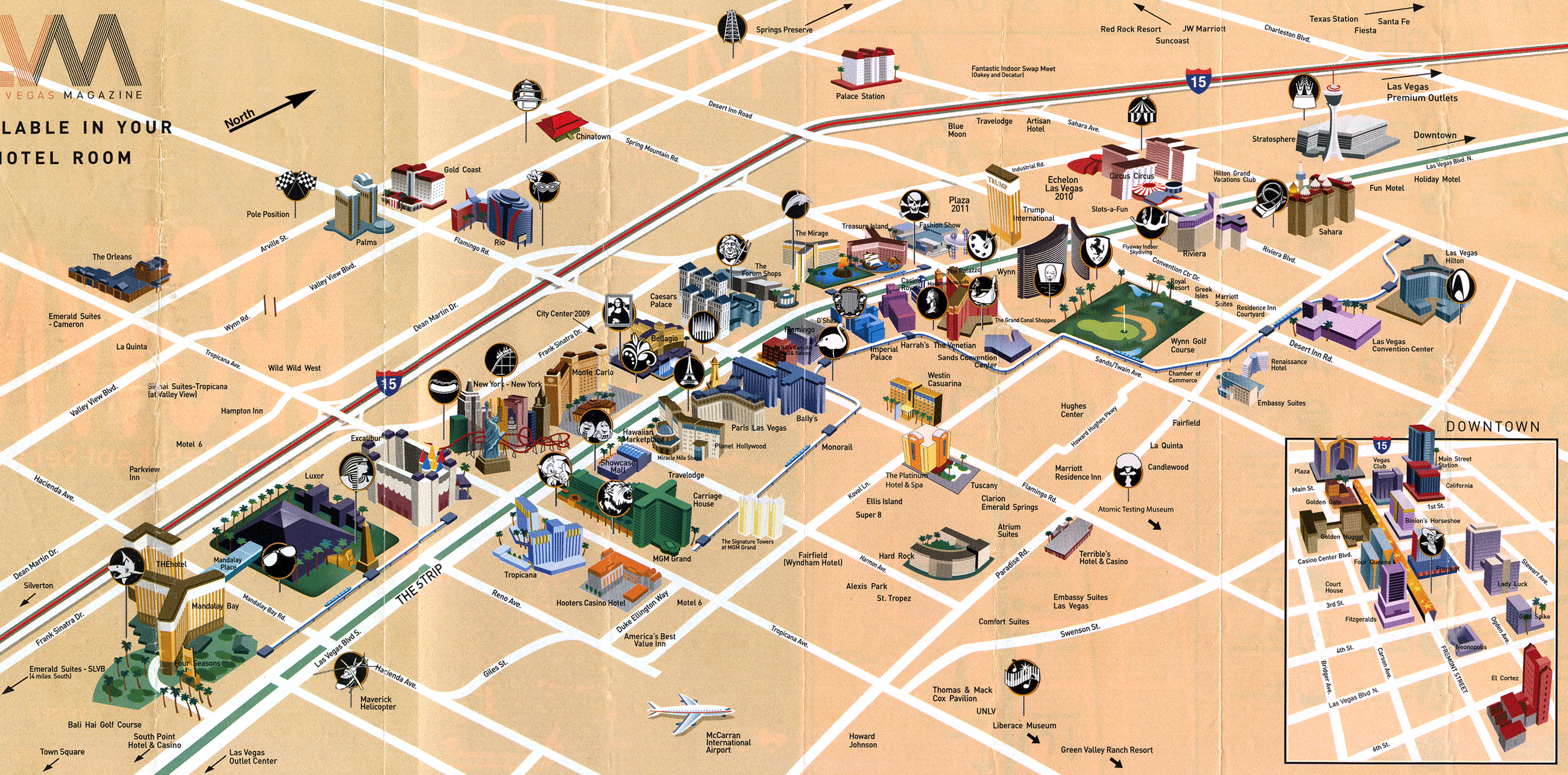 las vegas casinos on the strip map