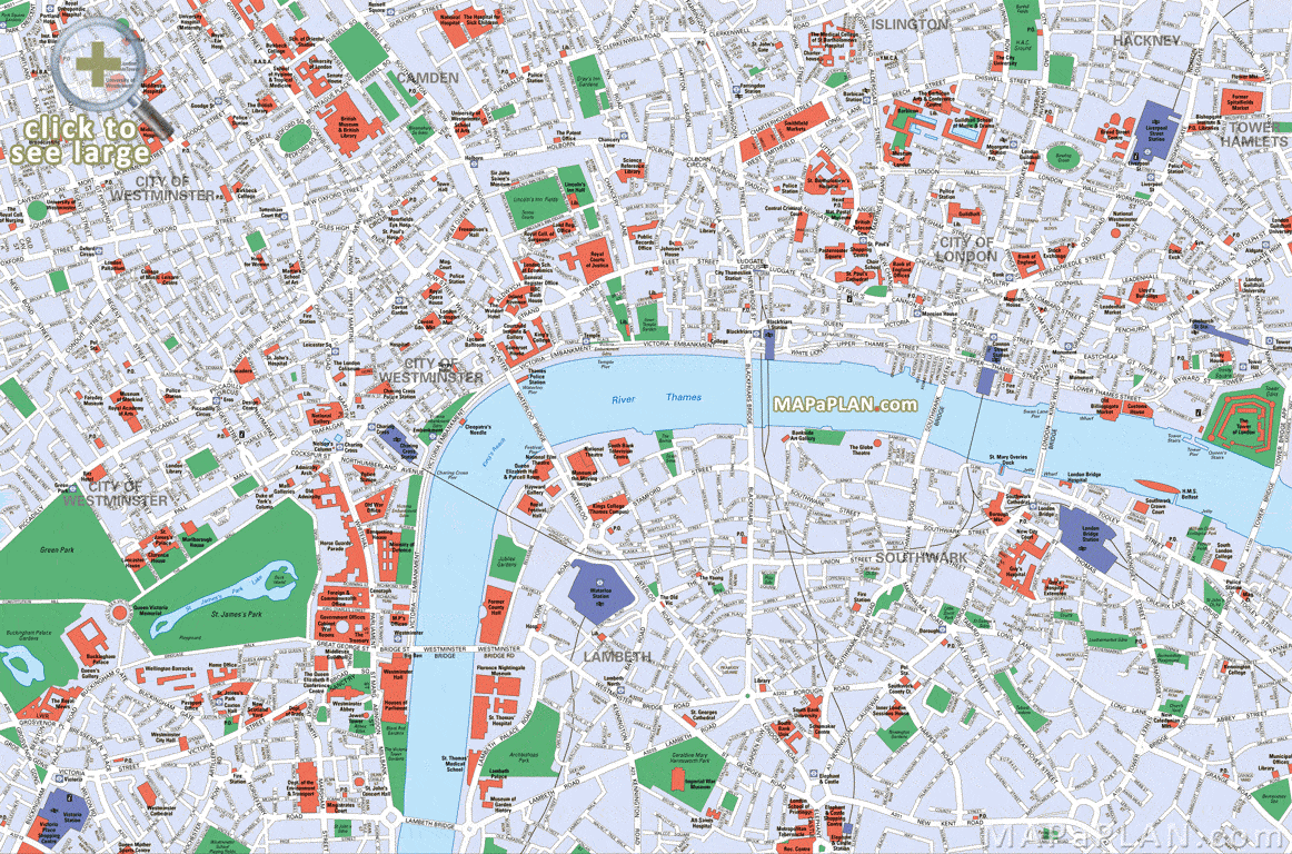 London Map Tourist Attractions - TravelsFinders.Com