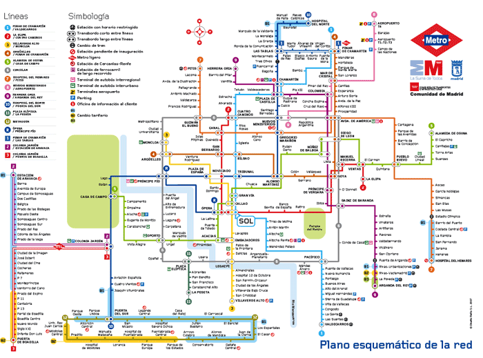 Madrid Metro Map Travelsfinders Com