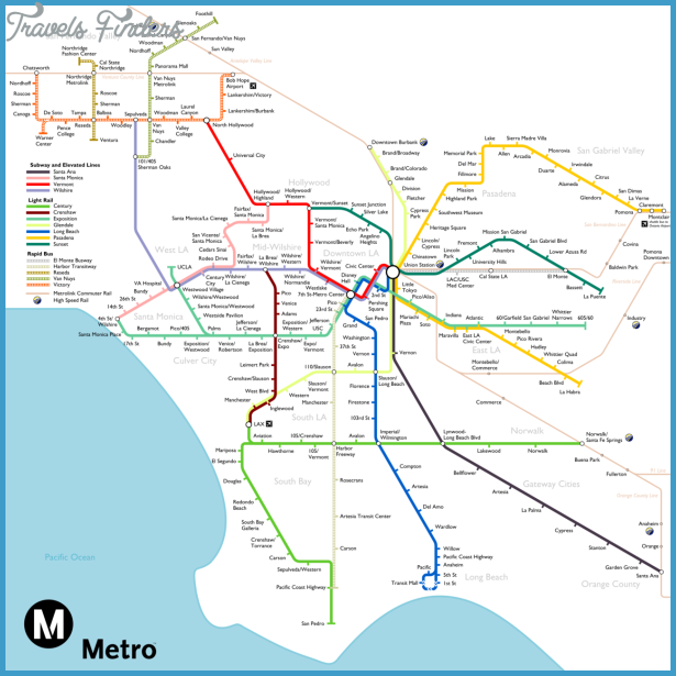 Los Angeles Metro Map Travelsfinders Com