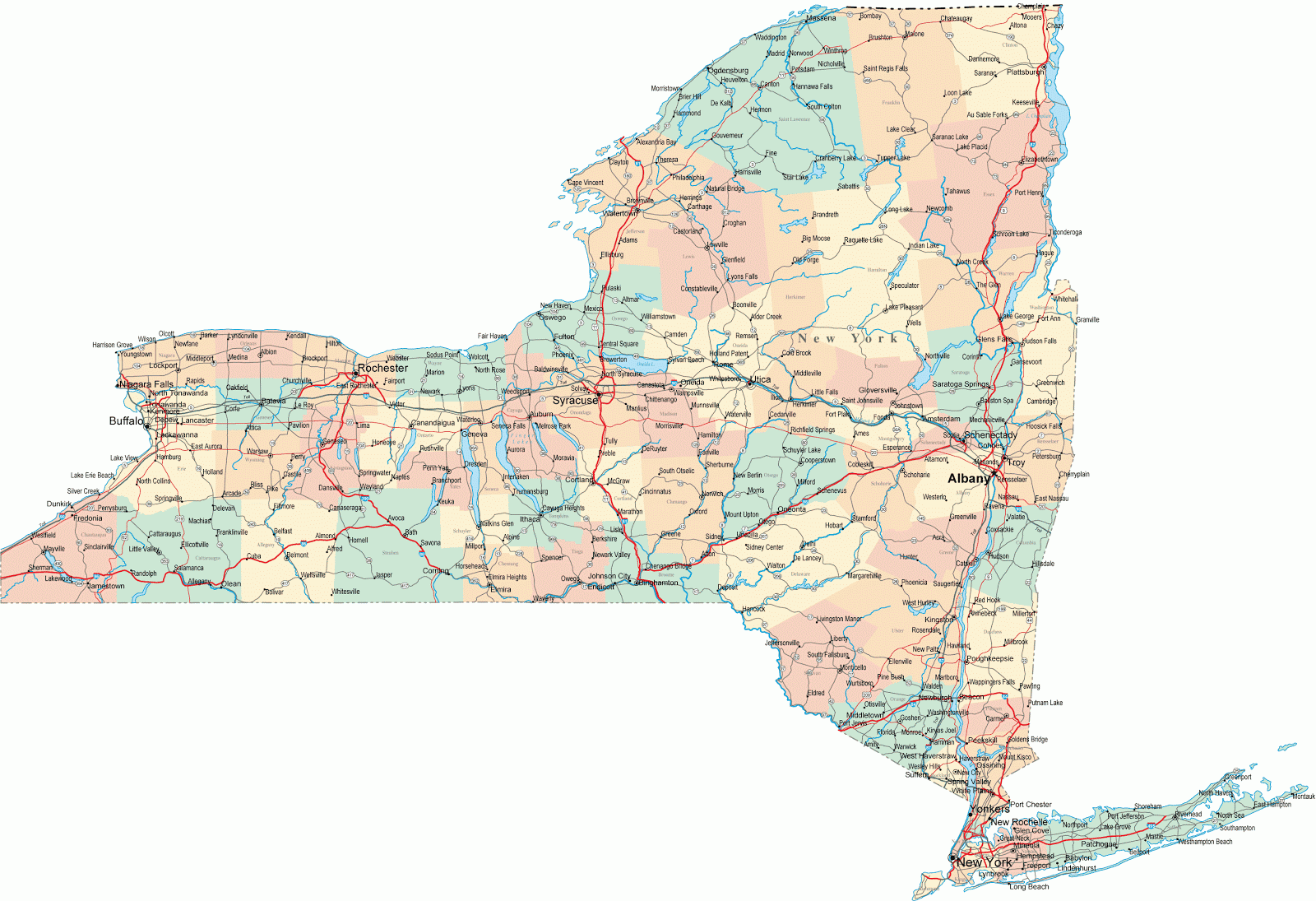 what is considered upstate new york map
