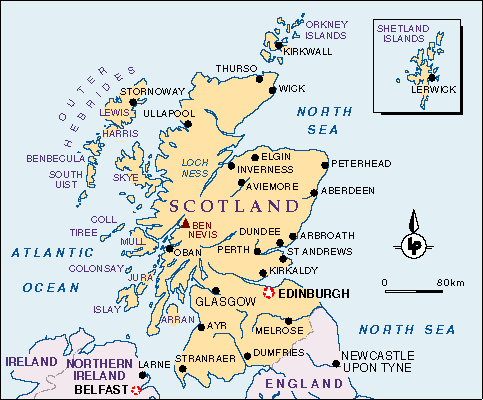 Scotland Map Tourist Attractions TravelsFinders Com
