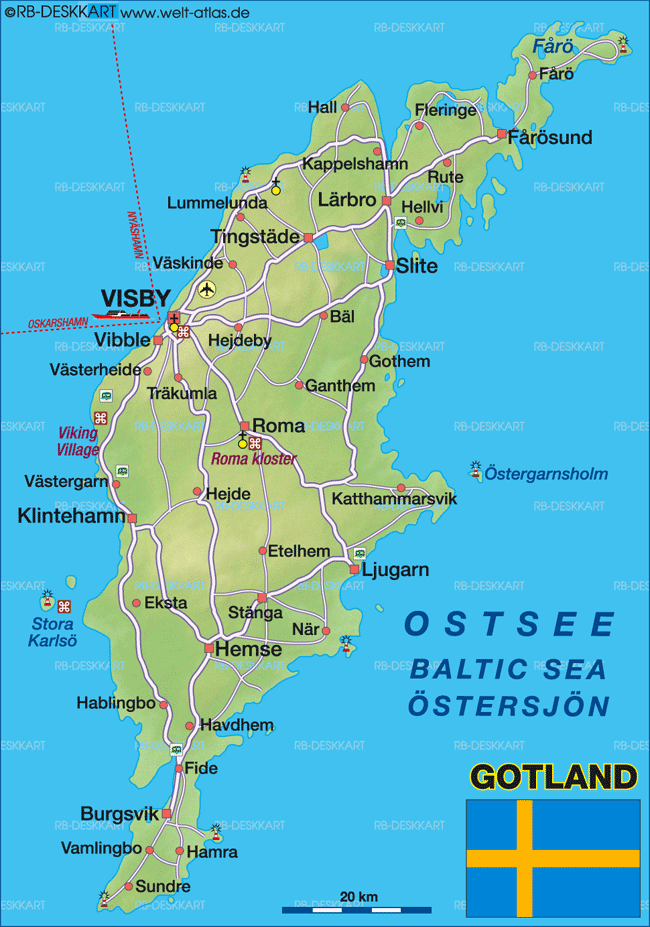 Gotland Sweden Map - TravelsFinders.Com
