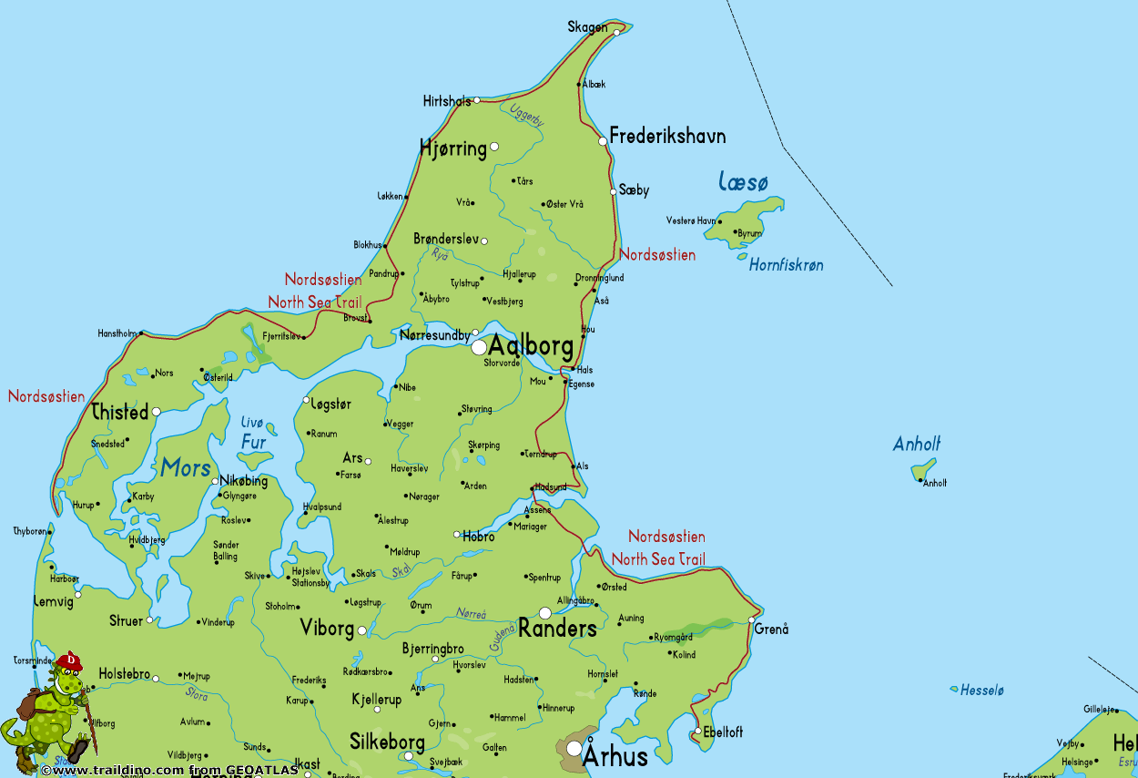 Limfjord Denmark Jutland Map - TravelsFinders.Com