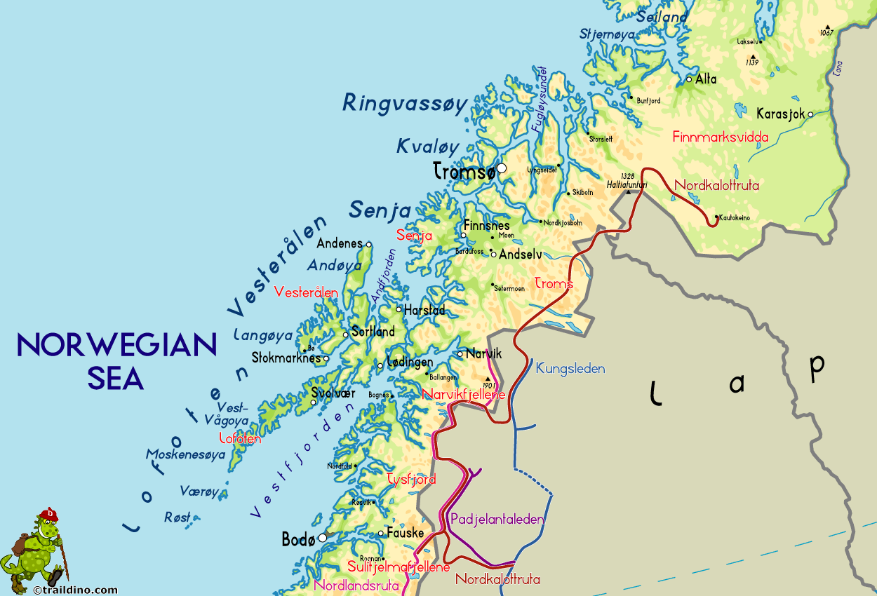 Lofoten Islands Norway Map - TravelsFinders.Com