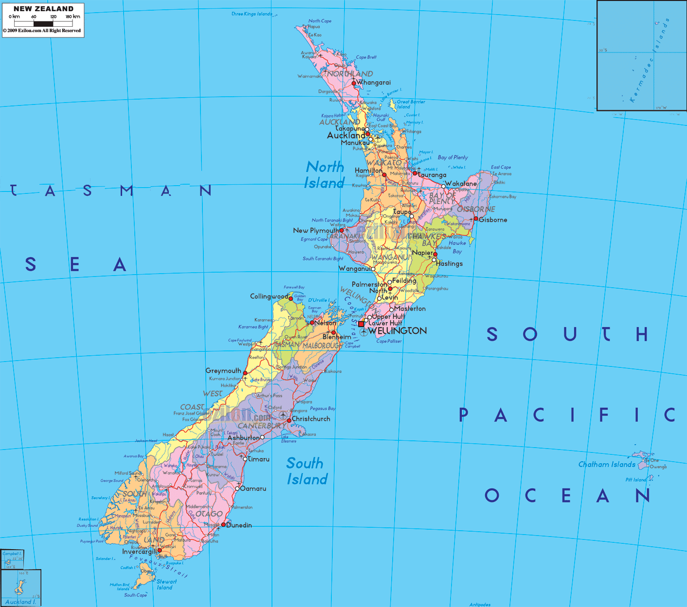 Show Me A Map Of New Zealand - TravelsFinders.Com