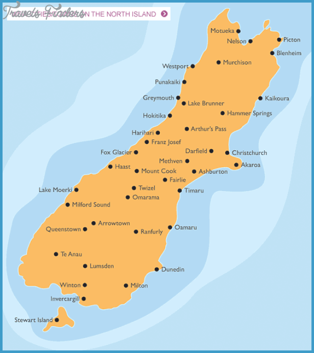 Map New Zealand South Island Travelsfinders Com