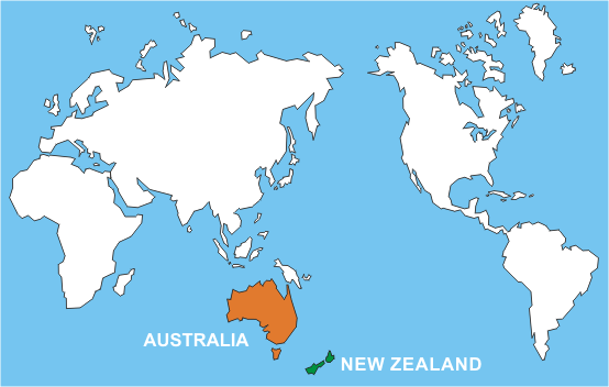 New Zealand In World Map - TravelsFinders.Com