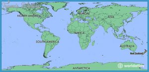 New Zealand On A World Map - TravelsFinders.Com