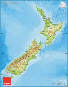 New Zealand Elevation Map TravelsFinders