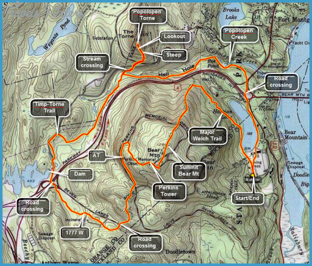 Bear Mountain Hiking Trails Map Travelsfinders Com