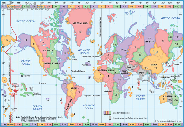 Greenwich Time Zone Map TravelsFinders Com