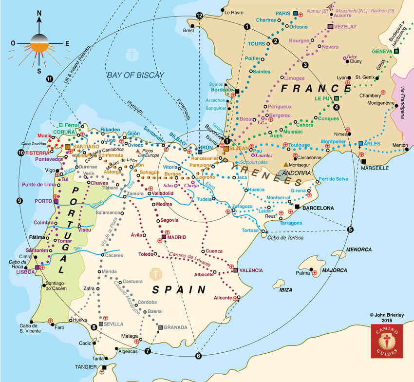 map of spain camino de santiago