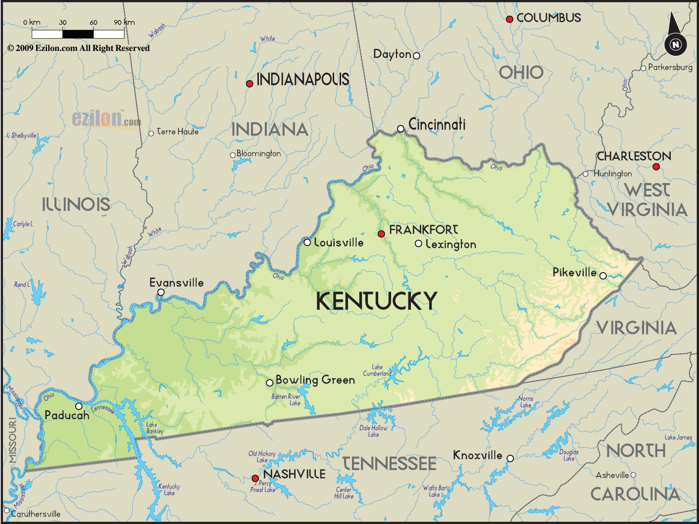 kentucky-map-travelsfinders-com