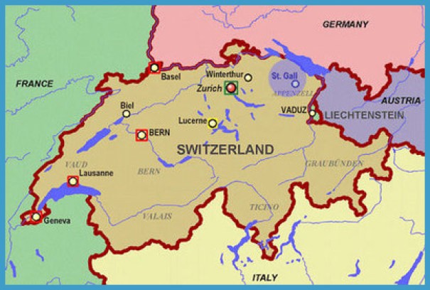 Map Of Switzerland And Austria 6 