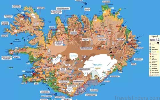 Detailed map of Iceland