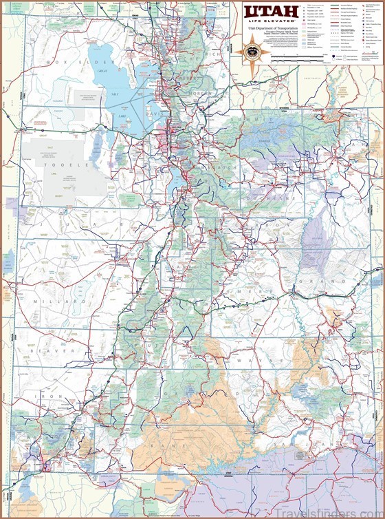 Large map of Utah 1