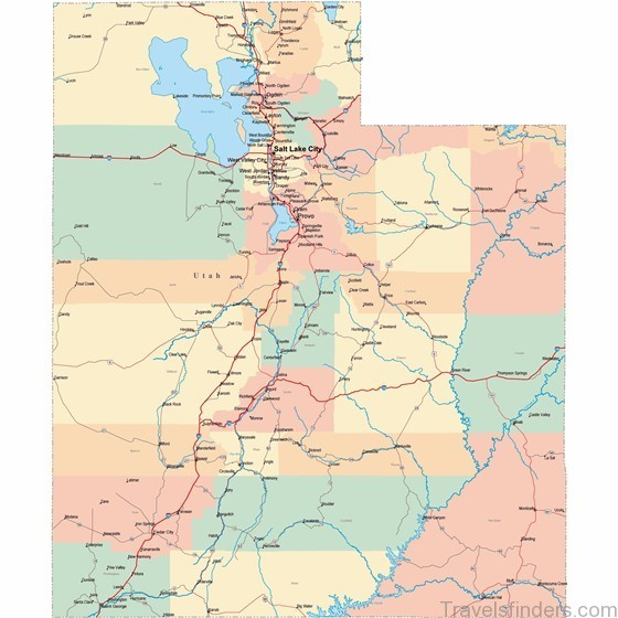 Large map of Utah 3
