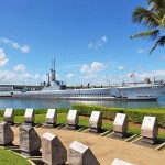 Memorial in Pearl Harbor with submarine USS Bowfin