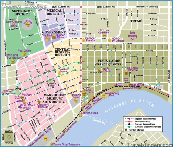 New Orleans Map and Travel Guide TravelsFinders Com