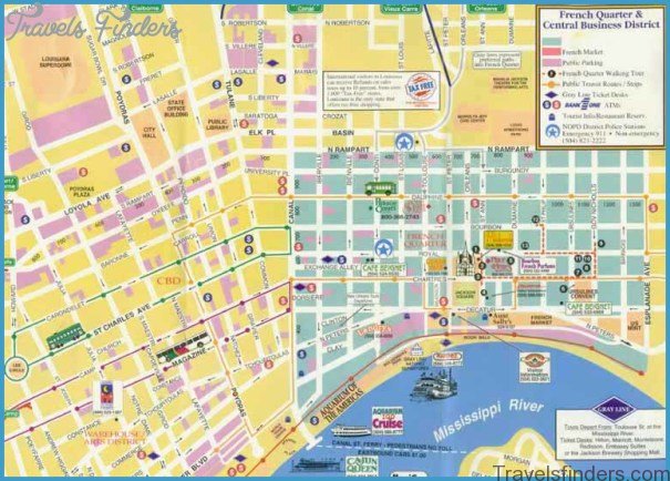 New Orleans Map Tourist Attractions Travelsfinders Com