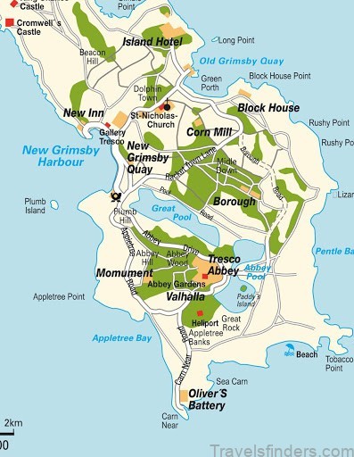 tresco island isles of scilly uk map of tresco island1