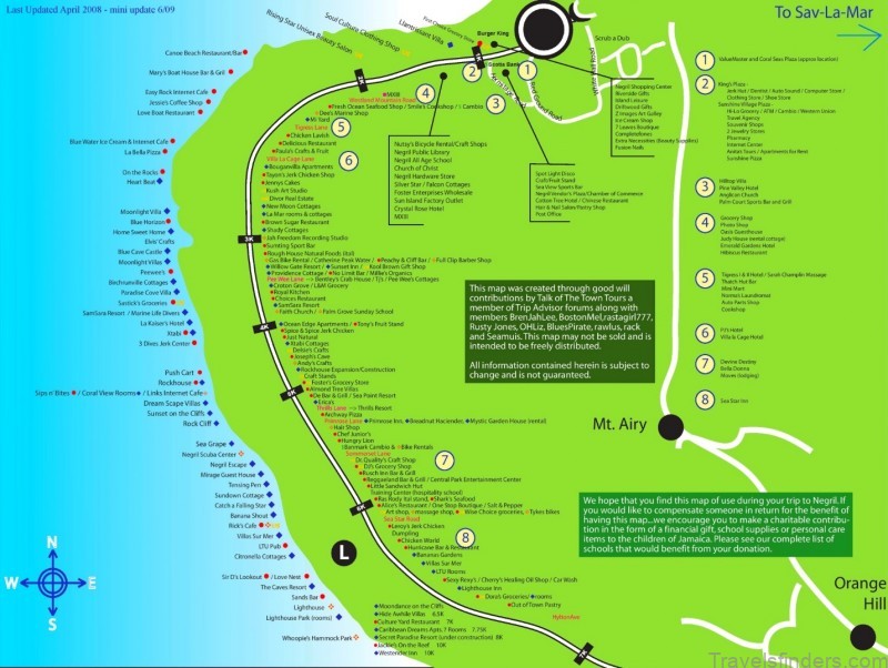Negril tourist map