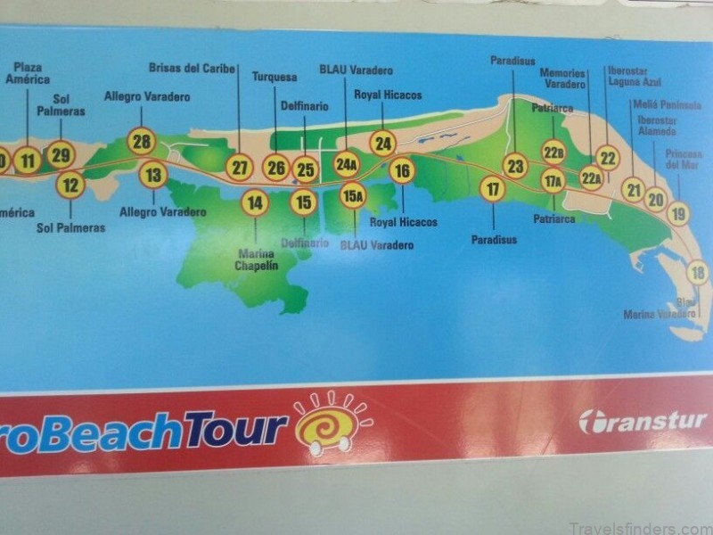 Varadero Beach Tour bus map (resort part) | Varadero, Bus map, Varadero beach