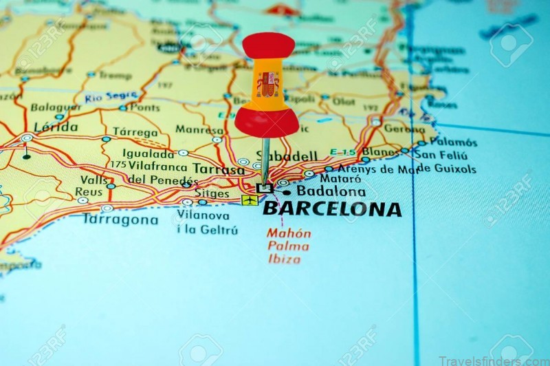 Push Pin With Spain Flag Stuck On A Map Centered On The City.. Stock Photo, Picture And Royalty Free Image. Image 126835201.