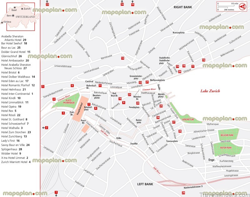 map of zurich where to stay in zurich 1