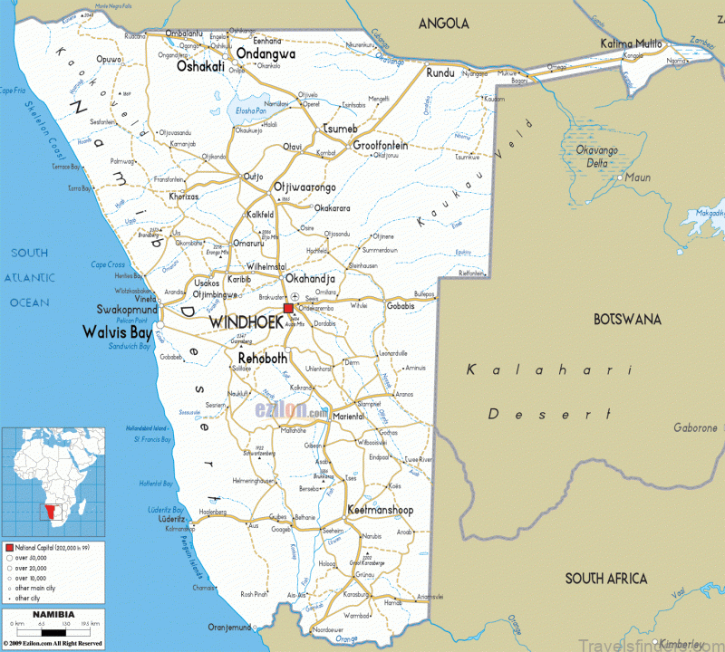 omaanda namibia map of namibia