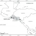 location map of santa ana volcano large black triangle situated in the central american